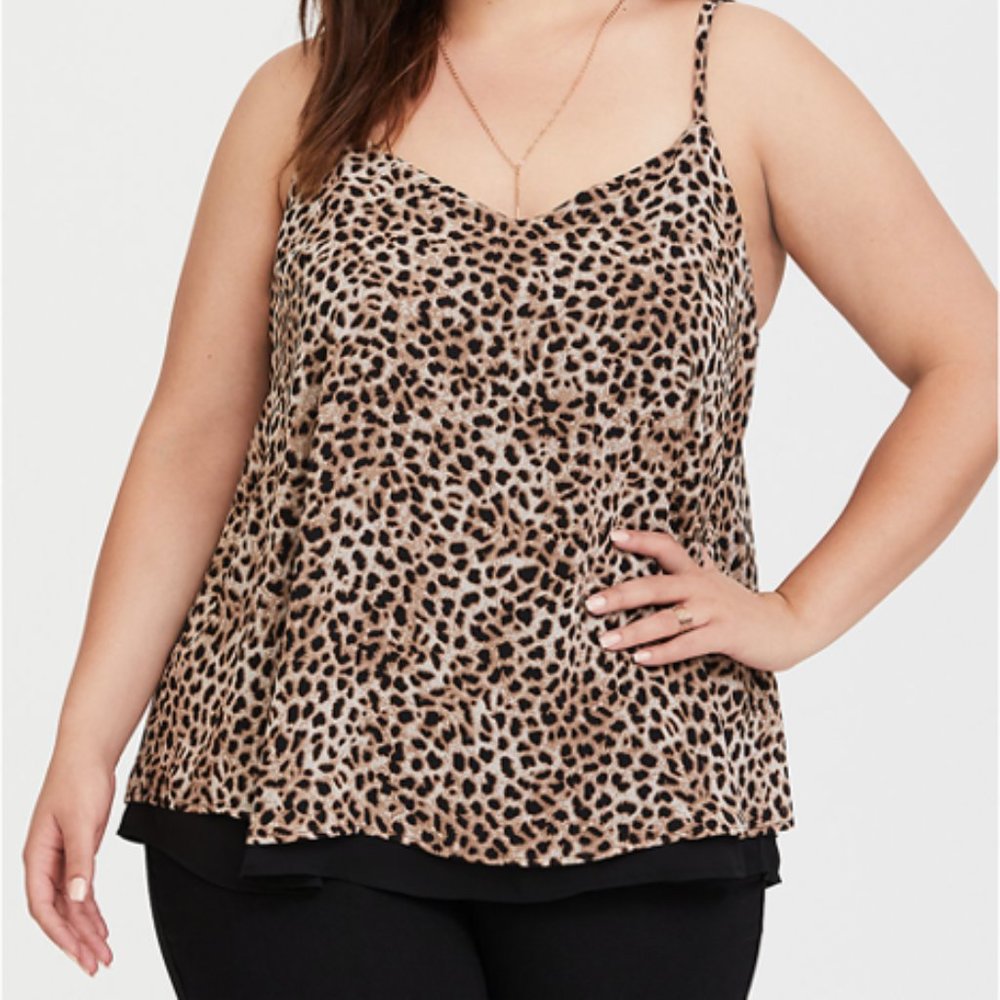 *EUC* LEOPARD CHIFFON SWING CAMI